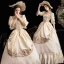 Vintage / Retro Medieval Champagne Prom Dresses 2021 Tulle Satin 3D Lace Beading Sequins Handmade  Cosplay Prom Formal Dresses