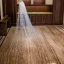 Romantique Charmant Blanche Voile De Mariée 2020 Tulle Forme de coeur Appliques Chapel Train Mariage Accessorize