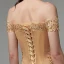 Modern / Fashion Gold Evening Dresses  2020 Trumpet / Mermaid Off-The-Shoulder Floor-Length / Long Embroidered Appliques Backless Beading Sequins Evening Party Formal Dresses