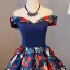Fine Rød Ballkjoler 2017 Prinsesse Strapless Appliques Ryggløse Printing Aften Formelle Kjoler
