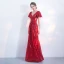 Chic / Belle Scintillantes Champagne Robe De Soirée 2017 Trompette / Sirène V-Cou Rayé Dos Nu Paillettes Soirée Robe De Fete
