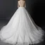 Luxe Witte Chapel Train Huwelijk 2018 Lange Mouwen Tule U-hals Doorzichtige Kralen Doorboord Rhinestone Baljurk Trouwjurken
