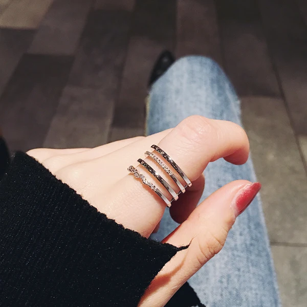 Modern / Fashion Silver Rhinestone Lucky Tail Ring Evening Party Rings 2019 Accessories