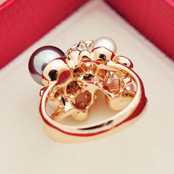 Snygga / Fina Guld Pärla Rhinestone Lucky Tro Ringa Legering Röda mattan Ringar 2019 Tillbehör