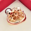Chic / Beautiful Gold Pearl Rhinestone Lucky Faith Ring Alloy Red Carpet Rings 2019 Accessories