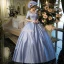 Vintage Traditioneel Oceaan Blauw Lange Baljurk Galajurken 2018 U-hals Charmeuse Lace-up Ruglooze Gala Gelegenheid Jurken