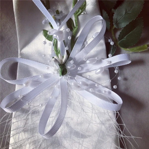 Fée Des Fleurs Blanche Gants Mariage 2020 Feuille Appliques Perle Tulle Promo Mariage Accessorize