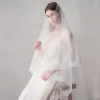 Klassisch Elegante Weiß Hochzeit Kurze Tülle Brautschleier 2019