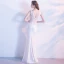 Chic / Beautiful White Evening Dresses  2017 Trumpet / Mermaid V-Neck Charmeuse Backless Pearl Pierced Rhinestone Party Dresses