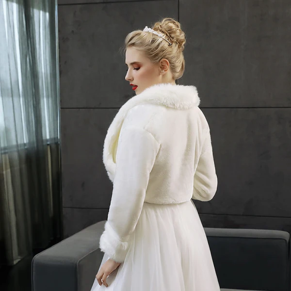 Hiver Manches Longues Fausse Fourrure Mariage Promo Manteaux / vestes 2017