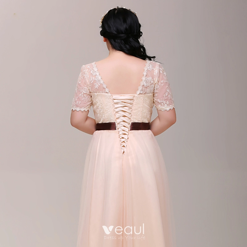 chinese dress ladies Ever-Pretty Asymmetrical Midi Lace Formal Dress with Short Sleeve main image 0