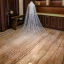Chic / Beautiful White Royal Train Wedding 2018 Tulle Appliques Star Starry Sky Wedding Veils