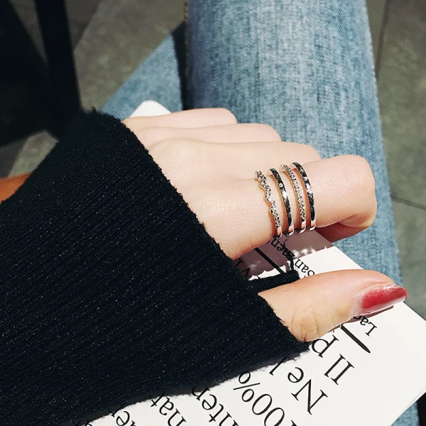 Modern / Fashion Silver Rhinestone Lucky Tail Ring Evening Party Rings 2019 Accessories
