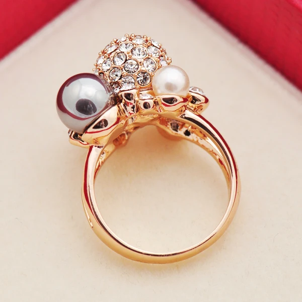 Snygga / Fina Guld Pärla Rhinestone Lucky Tro Ringa Legering Röda mattan Ringar 2019 Tillbehör