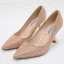 Scintillantes Bling Bling Argenté Chaussure De Mariée 2019 8 cm À Bout Pointu Cocktail Soirée Polyester Pailletée Perlage Faux Diamant Chaussures Femmes