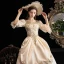 Vintage / Retro Medieval Champagne Prom Dresses 2021 Tulle Satin 3D Lace Beading Sequins Handmade  Cosplay Prom Formal Dresses