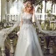 Chic / Beautiful Grey Evening Dresses  2017 Crossed Straps Appliques Backless Embroidered Pearl Pierced Strappy Chiffon Lace U-Neck Cocktail Party Sleeveless Evening Party