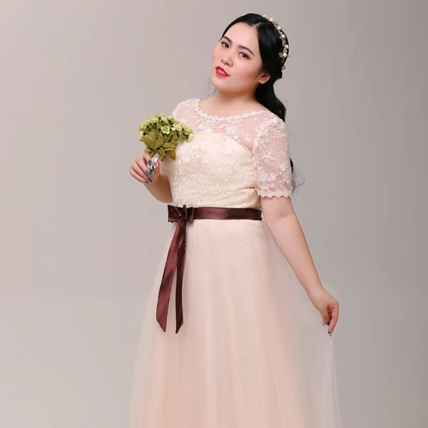 Charming Champagne Plus Size Graduation Dresses 2018 A-Line / Princess Lace-up Tulle U-Neck Appliques Backless Embroidered Homecoming Formal Dresses Charming Champagne Plus Size Graduation Dresses 2018 A-Line / Princess Lace-up Tulle U-Neck Appliques Backless Embroidered Homecoming Formal Dresses