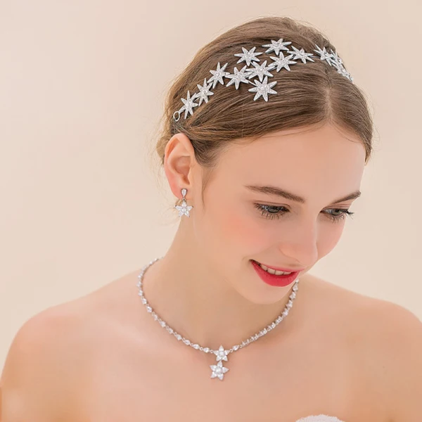 Classic Elegant Silver Bridal Jewelry 2017 Metal Handmade Crystal Beading Headpieces Wedding Prom Accessories