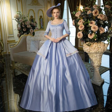 Vintage Traditioneel Oceaan Blauw Lange Baljurk Galajurken 2018 U Hals Charmeuse Lace Up Ruglooze Gala Gelegenheid Jurken