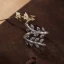 Chic / Belle Argenté Feuille Faux Diamant Fait main Bague Argent sterling Club de carnaval Anneaux 2019 Accessorize