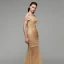 Modern / Fashion Gold Evening Dresses  2020 Trumpet / Mermaid Off-The-Shoulder Floor-Length / Long Embroidered Appliques Backless Beading Sequins Evening Party Formal Dresses
