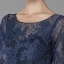 Classic Elegant Mother Of The Bride Dresses 2020 Floor-Length / Long A-Line / Princess U-Neck 1/2 Sleeves Navy Blue Backless Embroidered Wedding Evening Party Wedding Party Dresses