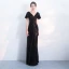 Chic / Belle Scintillantes Champagne Robe De Soirée 2017 Trompette / Sirène V-Cou Rayé Dos Nu Paillettes Soirée Robe De Fete
