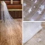 Chic / Beautiful White Royal Train Wedding 2018 Tulle Appliques Star Starry Sky Wedding Veils