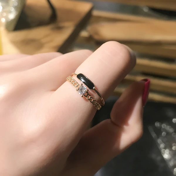 Proste / Simple Złote Rhinestone Nadzieja Pierścień Randki Święto Pierścienie 2019 Akcesoria