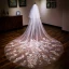 Chic / Belle Blanche Cathedral Train Mariage Tulle Appliques Voile De Mariée 2018