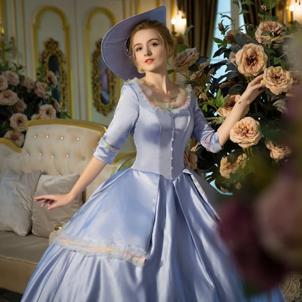 Vintage Traditioneel Oceaan Blauw Lange Baljurk Galajurken 2018 U-hals Charmeuse Lace-up Ruglooze Gala Gelegenheid Jurken