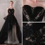 Luxury / Gorgeous Black Evening Dresses  2017 Lace Beading Appliques Backless Evening Party Prom Dresses