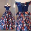 Fine Rød Ballkjoler 2017 Prinsesse Strapless Appliques Ryggløse Printing Aften Formelle Kjoler