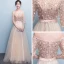 Chic / Beautiful Champagne Evening Dresses  A-Line / Princess Tulle Strapless Appliques Backless Beading Crystal Evening Party Formal Dresses
