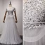 Snygga / Fina Silver Aftonklänningar 2017 Prinsessa Tyll U-Hals Appliqués Halterneck Beading Afton Formella Klänningar