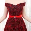 Chic / Beautiful Burgundy Evening Dresses  2017 A-Line / Princess Striped Backless Beading Evening Party Formal Dresses