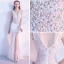 Chic / Beautiful White Evening Dresses  2017 Trumpet / Mermaid V-Neck Charmeuse Backless Pearl Pierced Rhinestone Party Dresses