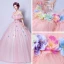 Blumenfee Rosa Lange Ballkleider 2018 Spaghettiträger Tülle Perlenstickerei Applikationen Rückenfreies Ballkleid Ball Festliche Kleider