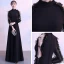Modern / Fashion Black Floor-Length / Long Evening Dresses  2018 A-Line / Princess High Neck Lace-up Long Sleeve Strappy Charmeuse Formal Dresses