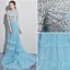 Chic / Belle Bleu Ciel Robe De Bal 2017 Princesse Col Haut Tulle Fait main Appliques Dos Nu Perlage Promo Robe De Ceremonie