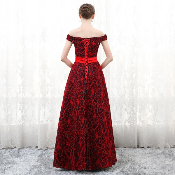 Chic / Beautiful Burgundy Evening Dresses  2017 A-Line / Princess Striped Backless Beading Evening Party Formal Dresses