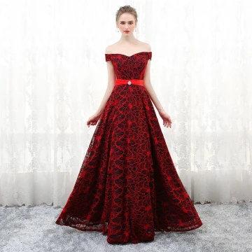 Chic Belle Bordeaux Robe De Soirée 2017 Princesse Rayé Dos Nu Perlage Soirée Robe De Ceremonie