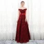 Chic / Beautiful Burgundy Evening Dresses  2017 A-Line / Princess Striped Backless Beading Evening Party Formal Dresses