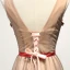 Chic / Beautiful Formal Dresses 2017 Evening Dresses  Brown A-Line / Princess Floor-Length / Long V-Neck Sleeveless Backless Sash Lace Appliques Beading