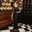 Charmant Noire Paillettes Robe De Soirée 2022 Trompette / Sirène Encolure Dégagée Perlage Gland Manches Courtes Dos Nu Longue Soirée Robe De Ceremonie