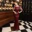 Charmant Noire Paillettes Robe De Soirée 2022 Trompette / Sirène Encolure Dégagée Perlage Gland Manches Courtes Dos Nu Longue Soirée Robe De Ceremonie