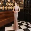 Charmant Noire Paillettes Robe De Soirée 2022 Trompette / Sirène Encolure Dégagée Perlage Gland Manches Courtes Dos Nu Longue Soirée Robe De Ceremonie