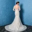 Modest / Simple Church Hall Wedding Dresses 2017 Trumpet / Mermaid Court Train 3/4 Sleeve Scoop Neck Backless Lace Appliques