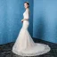 Modest / Simple Church Hall Wedding Dresses 2017 Trumpet / Mermaid Court Train 3/4 Sleeve Scoop Neck Backless Lace Appliques
